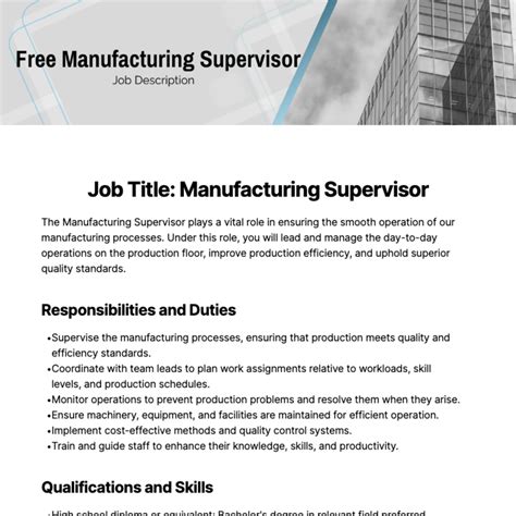 aluminum fabrication supervisor|fabrication supervisor job description template.